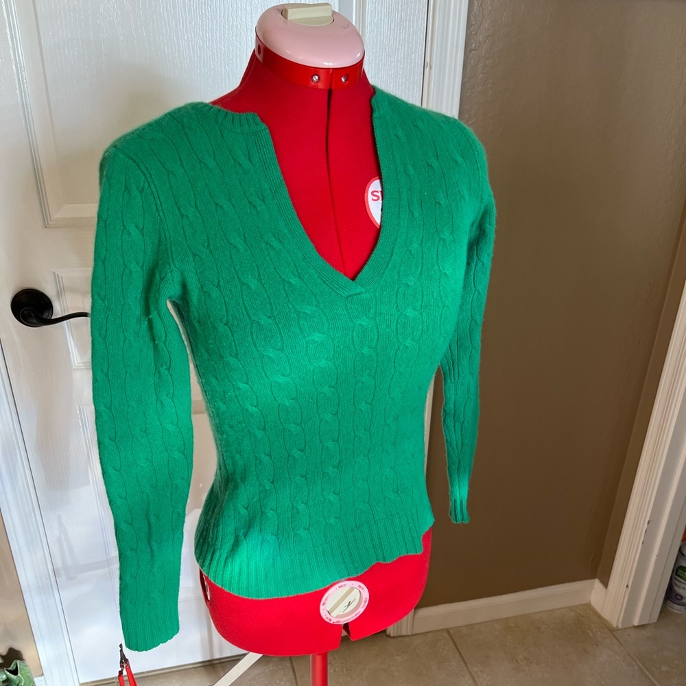 Ralph Lauren cropped cashmere cable-knit sweater